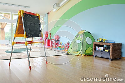 Games room in the kindergarten Stock Photo