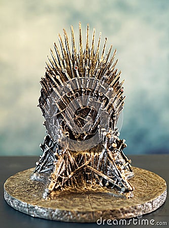 Games of Thrones HBO authorized replica of the Iron Throne. Editorial Stock Photo