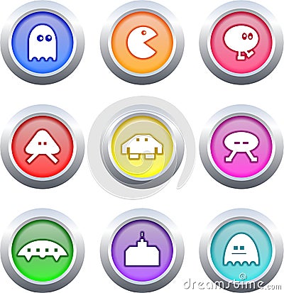 Gaming buttons Stock Photo