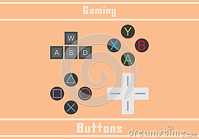 Gaming buttons Stock Photo