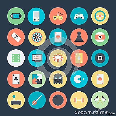 Gaming Colored Vector Icons 1 Editorial Stock Photo