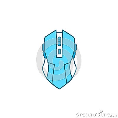 Gaming computer mouse color line icon. Input device. Vector Illustration