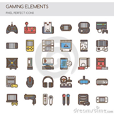 Gaming Elements Vector Illustration