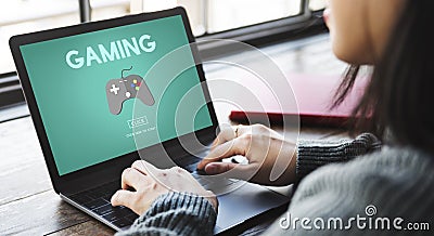 Gaming Entertainment Fun Hobby Digital Technology Concept Stock Photo