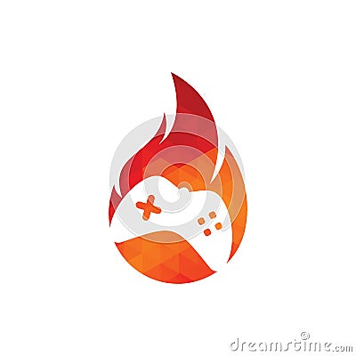 Gaming fire logo icon designs vector. Vector Illustration