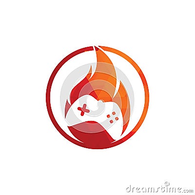 Gaming fire logo icon designs vector. Vector Illustration
