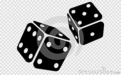 Gaming game dice. Lucky gambling dice symbol Vector Illustration