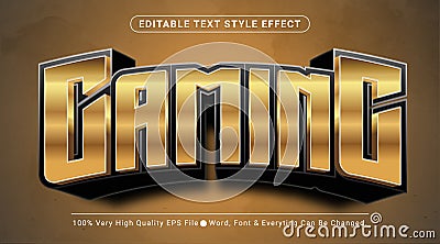 Gaming Golden luxury style text effect, editable Text Effect Vector Illustration