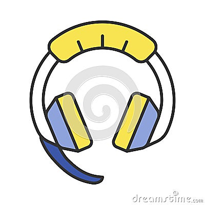 Gaming headset color icon Vector Illustration