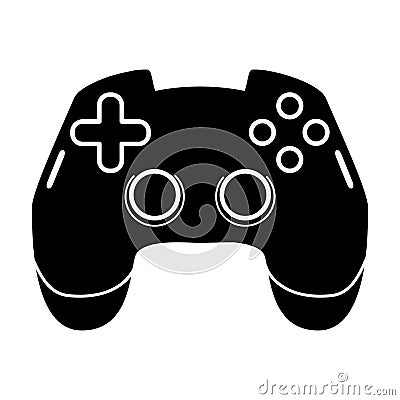 Gaming joystick glyph icon. Esports equipment. Computer gamepad. Game device. Silhouette symbol. Vector isolated Vector Illustration