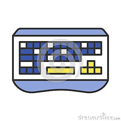 Gaming keyboard color icon Vector Illustration