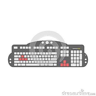 Gaming Keyboard Device Vector Illustration