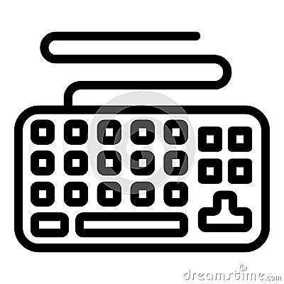 Gaming keyboard icon, outline style Vector Illustration