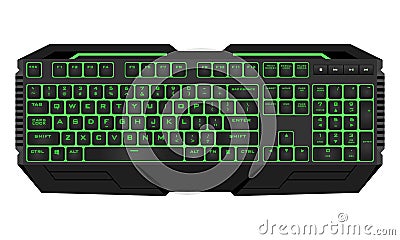 Gaming keyboard with LED backlit. Editorial Stock Photo