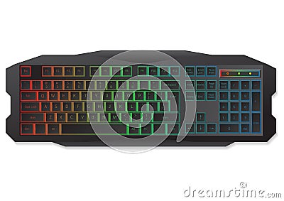 Gaming keyboard top view Cartoon Illustration