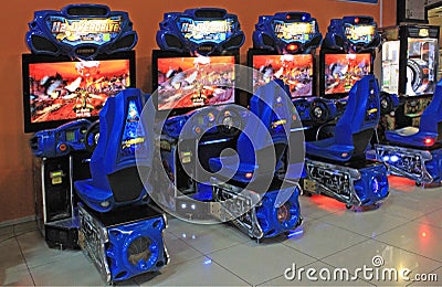 Gaming slot machines in entertainment Ñenter, Kiev, Ukraine Editorial Stock Photo