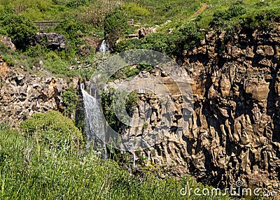 Gamla Waterfall in Israel Stock Photo
