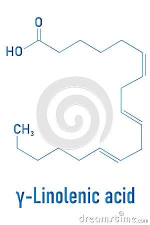 Gamma-linolenic acid molecule. Skeletal formula. Chemical structure Vector Illustration