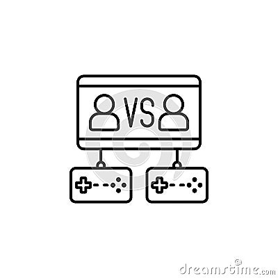 gams, vs, players, game controller icon. Simple thin line, outline vector of esport icons for UI and UX, website or mobile Stock Photo