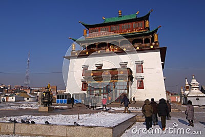 Gandantegchinlen Monastery Mongolia Stock Photo