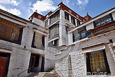 Ganden Monastery in Tibet Autonomous Region, China. Stock Photo