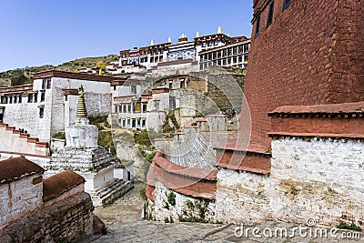 Ganden Monastery in Tibet Stock Photo