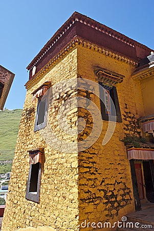Ganden Monastery Tower Stock Photo