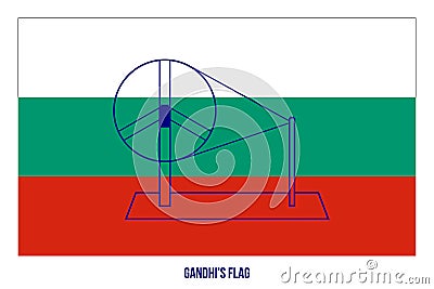 Gandhi`s Flag introduced at the Congress meeting in 1921 Vector Illustration on White Background Vector Illustration