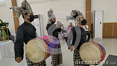 Gandrang, or in Indonesian called the drum, is one of the traditional musical instruments of the Makassar tribe Editorial Stock Photo