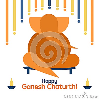 Festival greeting background for Ganesh Chaturthi Vector Illustration