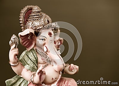 Ganesh (Ganapati- Elephant God) in Hindusim mythology closeup ho Stock Photo