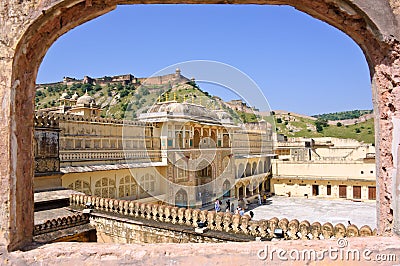 Ganesh Gate in Amber fort Editorial Stock Photo