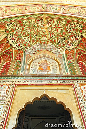 Ganesh Gate Of Amber Fort Stock Photo