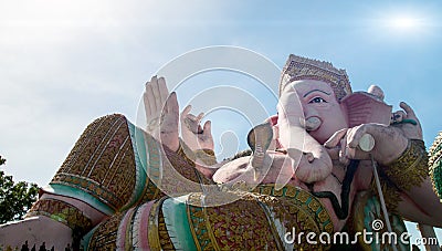 Ganesh statue in Nakornnayok province of thailand. Stock Photo