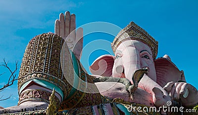 Ganesh statue in Nakornnayok province of thailand. Stock Photo