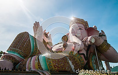 Ganesh statue in Nakornnayok province of thailand. Stock Photo