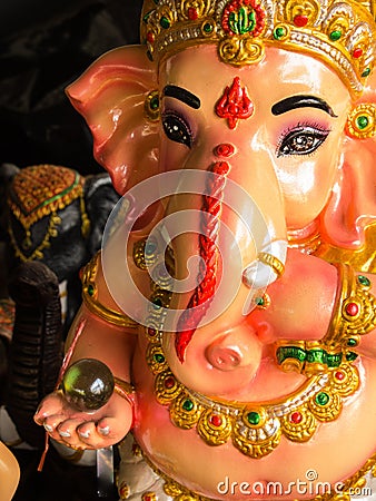 Ganesh Statues in Different Postures Stock Photo