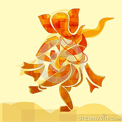 Ganesha dancing. Vector Illustration