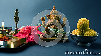 Ganesha greeting card for ganesh chaturthi Stock Photo