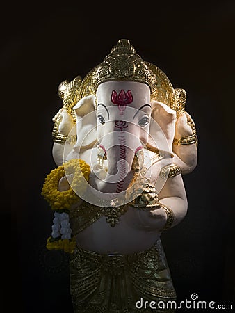 Ganesha: Lord of Success over black background Stock Photo