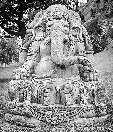 Ganesha statue in a beautiful mountain garden Stock Photo