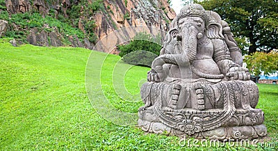 Ganesha statue in a beautiful mountain garden Stock Photo