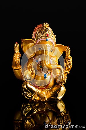 Ganesha statue on white Stock Photo