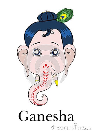 Ganeshas head Vector Illustration