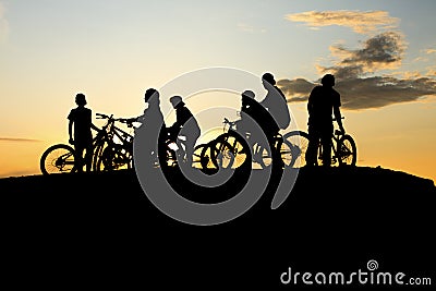 Gang Bike and yellow sunset Stock Photo