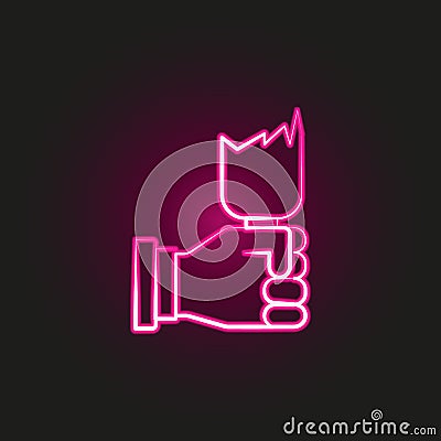 gang, criminal, weapon, mafia neon style icon. Simple thin line, outline of mafia icons for ui and ux, website or mobile Stock Photo