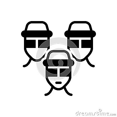 Black solid icon for Gang, smattering and clique Vector Illustration