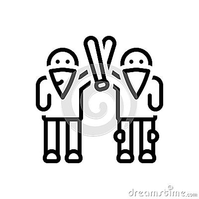 Black line icon for Gang, smattering and clique Vector Illustration