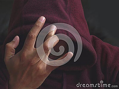 Gang member with a hand sign Stock Photo