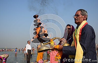 Ganga dussehra festival celebration in Allahabad Editorial Stock Photo